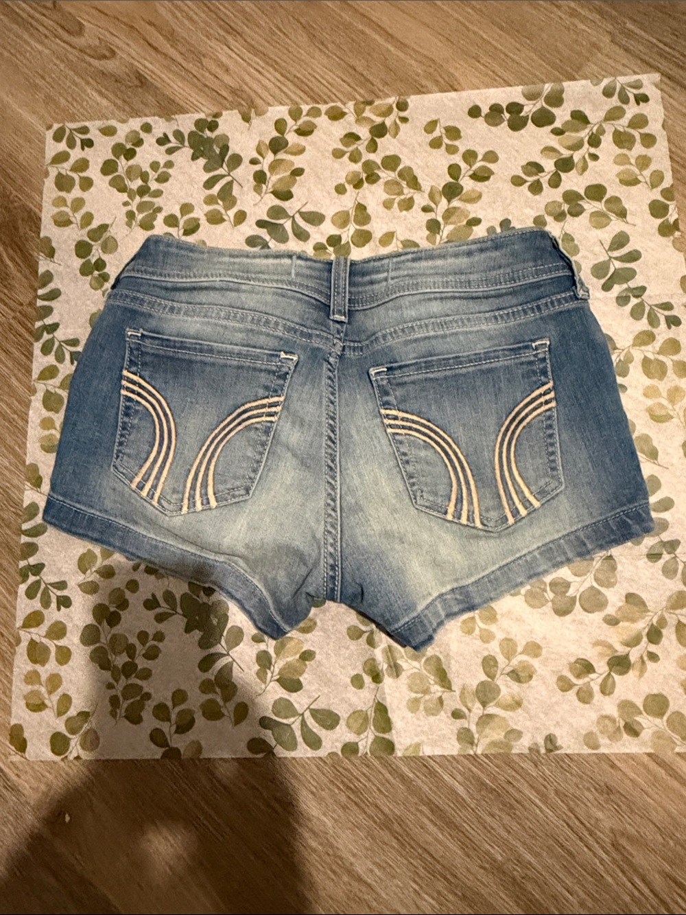 Hollister Light Blue Washed Denim Short Shorts